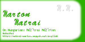 marton matrai business card